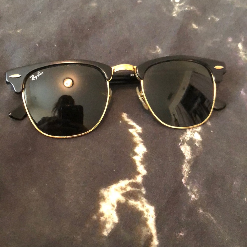 Black and gold Club Master Ray Bans